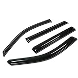 DNA MOTORING WVS-157 4pcs Window Vent Visor Deflector Rain Guard (Dark Smoke)