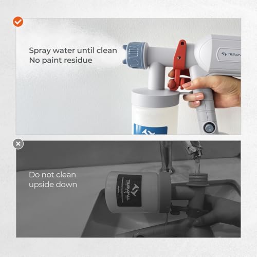 Tilswall Paint Sprayer, Ultra-Light Electric Spray Paint Gun with 20 fl oz Detachable Cup, 2 Nozzles & 3 Patterns, Perfect for Furniture, Cabinets, Fence, Walls, Doors, Garden & DIY, White
