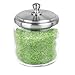 mDesign Small Apothecary Organizer Canister Jars - Glass Containers with Steel Lid for Bathroom, Organization Holder for Vanity, Counter, Hamill Collection - 2 Pack - Clear/Brushed Chrome
