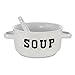 KOVOT Set of 4 Speckled Ceramic Soup Bowls With Spoons - 22-Ounces Each