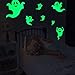 OCATO 35Pcs Halloween Decorations Halloween Wall Decals Stickers Glow in The Dark Halloween Window Cling Decals Luminous Bats Ghost Peeping Eyes Decals Wall Décor for Halloween Party Decorations