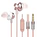 Wired in Ear Earbuds, Mijiaer M30 Stereo Bass Headphones with Microphone Noise Isolating 3.5mm Jack Earphones Remote Control (Rose Gold) primary