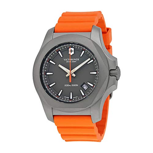 VictorinoxSwiss Army I.N.O.X. Gray Dial Mens Orange Rubber Mens Watch 241758
