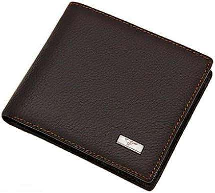 Premium Leather Bi-Fold Wallet Business Casual Wallet Brown Short Compact Wallet for Men 3A1313093-02