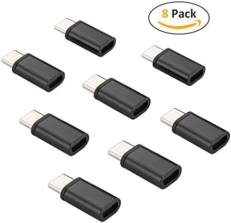USB Type C Adapter 8 Pack, NEXCABLE USB C to Micro USB Convert Connector Data Syncing and Charging for Samsung Galaxy S8 New Macbook Pixel XL Nexus 5X 6P LG G5 G6 V20 Nintendo Switch and More(Black)