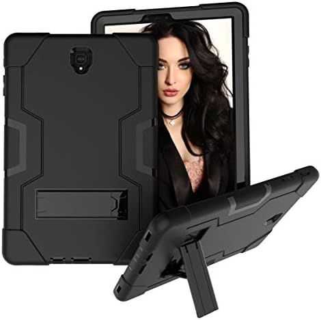 Hansin Shockproof Case for Samsung Galaxy Tab S4 10.5 2018 Model SM-T830/T835/T837 - [Impact Resistant] [Heavy Duty] Full Body Rugged Protective Kickstand Cover, Black