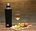 Zell 25 oz Stainless Steel Vacuum Insulated Water Bottle | Thermos Flask Keeps Cold 24 hours, Hot 12 hours | Wine Bottle Shaped Powder Coated Thermos | 750 ml | Black