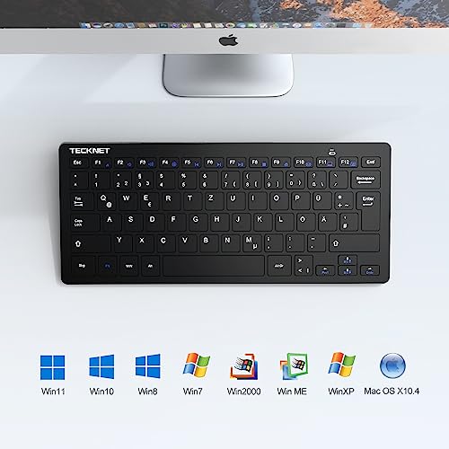 TECKNET Wireless PC Keyboard, Wireless Keyboard for PC Laptop Windows and Android, Very Long Battery Life, Italian QWERTY Layout, Silent and Ultra Slim