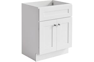 Design House Brookings 30 Inch Bathroom Vanity, Freestanding Bathroom Sink Cabinet - Solid Wood Bathroom Vanity Cabinet, White