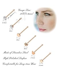 Milacolato - Juego de 40 piercings de acero inoxidable 316L de 0.71 oz para nariz, labio, nariz y labio