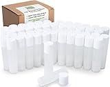 50  Lip Balm Containers - Clear Empty Tubes - 3/16 Oz (5.5ml) with White Caps - Make Your Own Lip Balm DIY