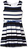 Amy Byer Big Girls' Stripe Scuba Fit and Flare Pleated Dress