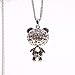 Hot Fashional Sweet Cute Little CRYSTAL Panda Pendant Sweater Chain Necklace