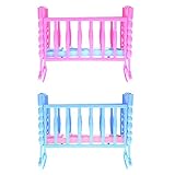 amazingdeal Baby Rocking Cradle Bed, Girl Mini Doll Toy Furniture Bed for Barbie Doll Accessories(Random Color)