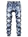 Vogstyle Boy's Drawstring Denim Pants Narrow Feet Slim Fit Jogger Jeans