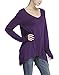 Urban CoCo Women's Long Sleeve Handkerchief Tunic Top with Thumb Hole Flowy Shirt (XX-Large, Purple)