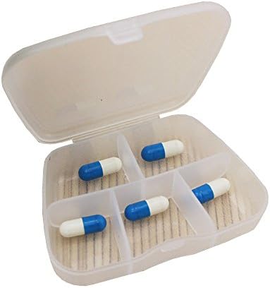 Duttek 5 Grid Plastic Adjustable Jewelry Medical Pill Box Holder Medicine Case Drug Storage Organizer Box Storage Container Case (5 Grid)