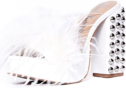 Charla Tedrick 'Fifi', platform marabou slipper, white, 7