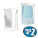mDesign Modern Plastic Adhesive Compact Small Disposable Paper Cup Dispenser - Storage Holder for Rinsing Cups on Bathroom Vanity Countertops, 2 Pack - Clear/Polished