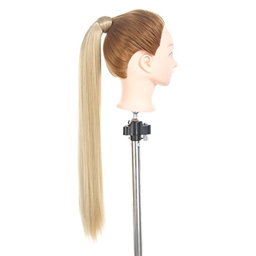 26 Inch Long Wrap Around Ponytail Hair Extension Blond 1 Piece Hairpiece Synthetic Binding Pony Tail Clip in Hair Extensions for Girl Lady Woman (26Inch Wrap Around Ponytail Straight 27-613#)