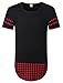 LILBETTER Mens Hipster T Shirt Hip Hop Basic Longline Crewneck T-shirt
