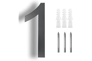 ZJWZSLI 5" Floating Stainless Steel Address House Number(Upgraded Version), Metal Modern House Numbers,Coated Black,for Outdoor Mailbox Yard Home Wall DoorGarage Gate With Matching Screws(1）