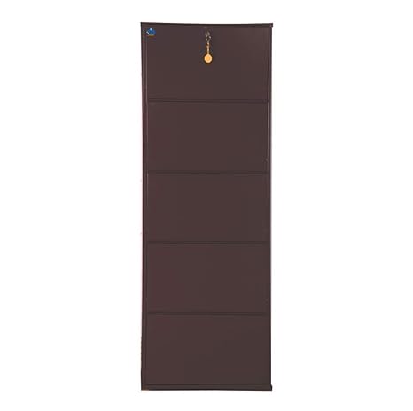Delite Kom Wall Mounted Metal Shoe Rack Dark Brown 5 Shelves 20
