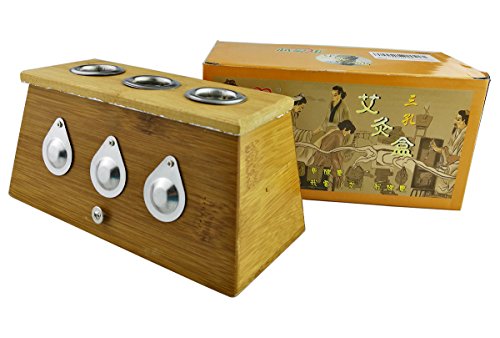 Winterworm Bamboo Three Hole Healing Box for Moxa Moxibustion Medicine Therapy
