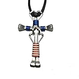 Dangle Design Horseshoe Nail Cross Necklaces - You Pick Colors! (Dangle Patriotic)