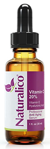 Naturalico Anti Aging Organic 20% Vitamin C Serum for Face with Hyaluronic Acid 1 Oz