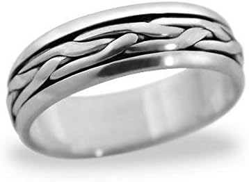 Entwined Knot Spinning sterling silver wedding band promise ring thumb ring Sz5 to sz13 ~UNISEX~