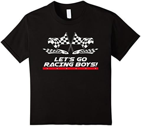 Let's Go Racing Boys Checkered Flag Southern Track T-Shirt - Kids 12 - Black