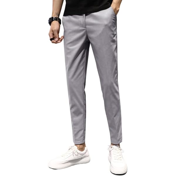 navy blue dress for baby girl Men's Autumn Casual Slim Ankle-Length Pants