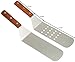 Ifavor123 Set of 2 Grilling Spatulas for BBQ Use Indoor Outdoor Stainless Steel Grill Cooking Turners