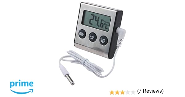 Termómetro digital para frigorífico con alarma de aviso por ...