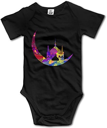 Lovely Baby Newborn Custom Colorful Moon Ramadan Kareem Short-Sleeve Bodysuit Playsuit Union Suit