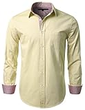 MONDAYSUIT Men's 100% Cotton Oxford Button-Down Long Sleeve Shirts