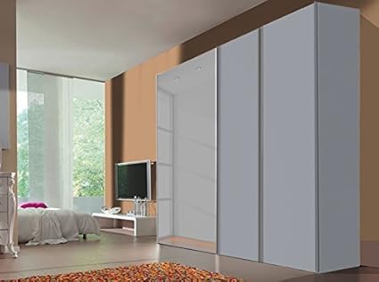 Deline Mac Sliding Hinged Wardrobe Silk Grey Mirror 200cm