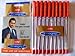 10 X Cello Fine Grip Non-stop Writing Ball Point Pen RED Ink Writing Ballpoint Pen # Brand Ad By Indian Cricketer Mahindera Singh Dhoni