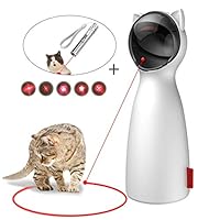 EKOHOME Interactive Cat Laser Toy- Pet Laser Pointer for Kitten/Dogs, USB Charging Automatic Rotating, Auto Shutdown/Startup for Catch Training, 5 Adjustable Rotating Height/Range, Cat Exercise Toys