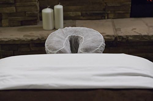 Lotus Therapeutic Disposable Massage Table Headrest Covers - Fitted Face Cradle Liners, Set of 50