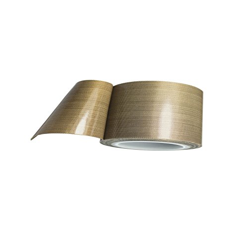 PTFE Coated Fabric Tape Teflon Adhesive Tape High Temperature Vacuum, Hand and Impulse Sealers Machine Sealing Tape 0.18mm Thick (38mm-5M)