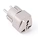 Wonpro Grounded Schuko Travel Plug Adapter Type E/F for Spain, France, Germany, Poland, Russia -CE Certified -2 Pack
