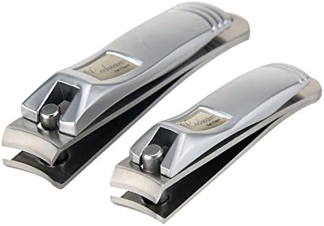 Promama 2in1 High-grade Stainless Steel Nail Clipper Set Sharpest Curved Blade for Fingernail and Toenail for Women Men (Silver)