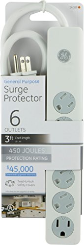 GE 14089 General Purpose Surge Protector 6 Outlets with 3' Cord