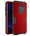 TOPSKY Compatible with Galaxy S9 Case, Three Layer Full Body Heavy Duty Hybrid Sturdy Anti-Shock Cover High Impact Resistant Protective Case for Samsung Galaxy S9 Red Black