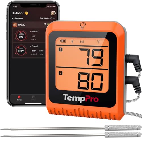 ThermoPro TP25H2 Bluetooth 5.0 Grillthermometer Wiederaufladbares Fleischthermometer mit APP 150m