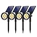 Nekteck Outdoor 2-in-1 Solar Spotlights Powered 4 LED Adjustable Wall Landscape Lighting, Bright and Dark Sensing Auto On/Off for Yard, Pathway, Walkway, Garden, Driveway, Warm White-4 Pack primary