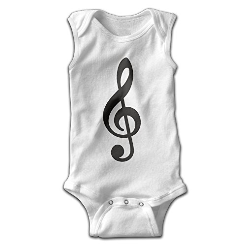 EVPOPC LVMI MUSIC NOTE SYMBOL Infant Baby Clothes Sleeveless One-Piece Tank Shortie Romper White