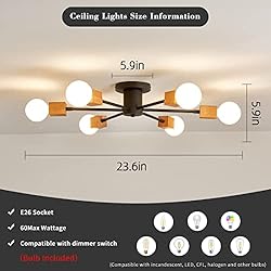 MOUJOE Semi Flush Mount Ceiling Light Fixture